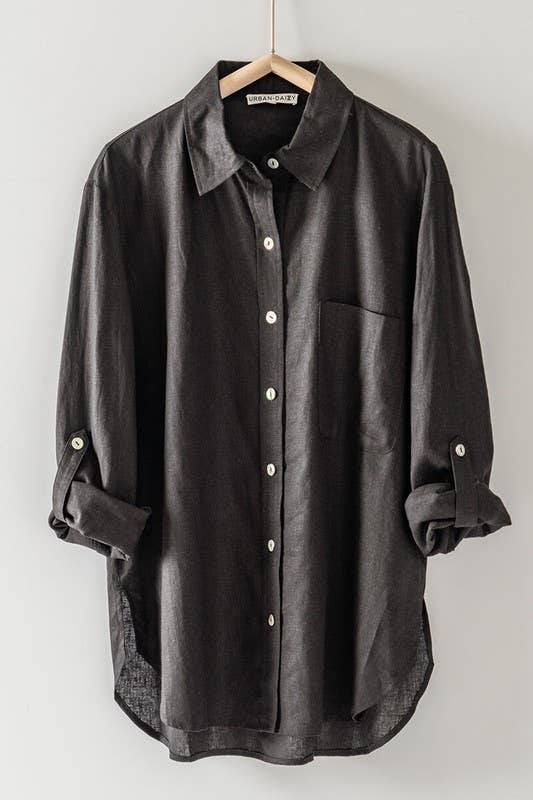 BASIC LIGHT RELAXED FIT BUTTON DOWN SHIRT: LT BLUE / S-2/M-2/L-2