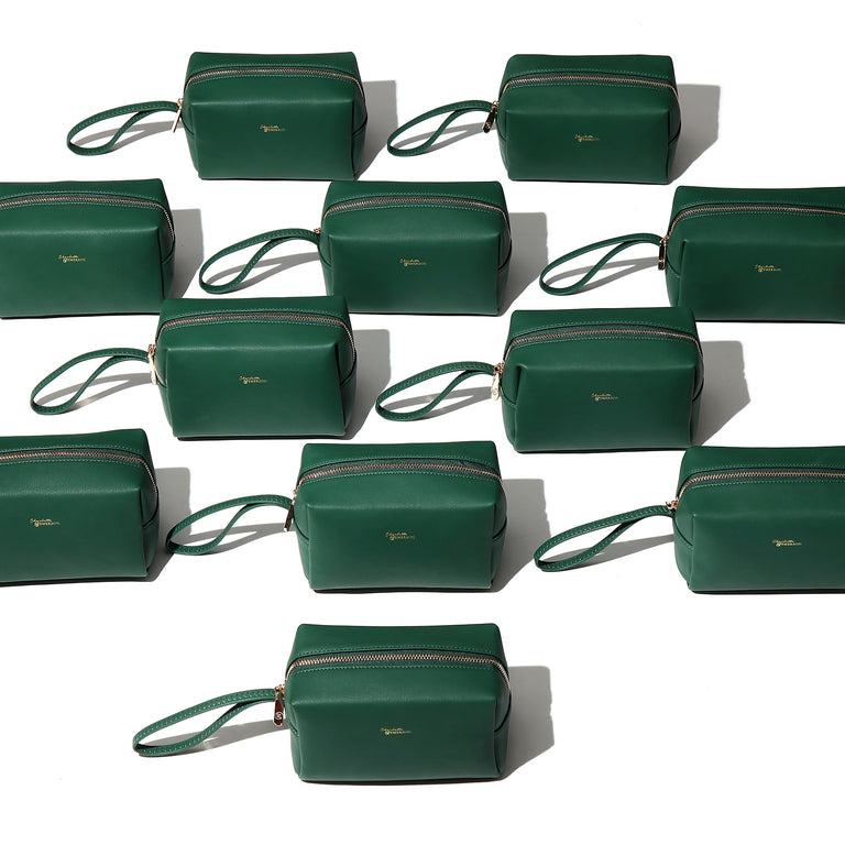 Charlotte and Emerson - Lucerne Cosmetic Bag - Frost Collection Forrest Green